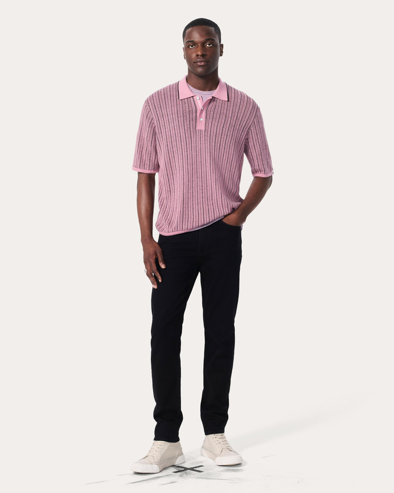 rag & bone Harvey Striped Knit Polo Shirt outlook