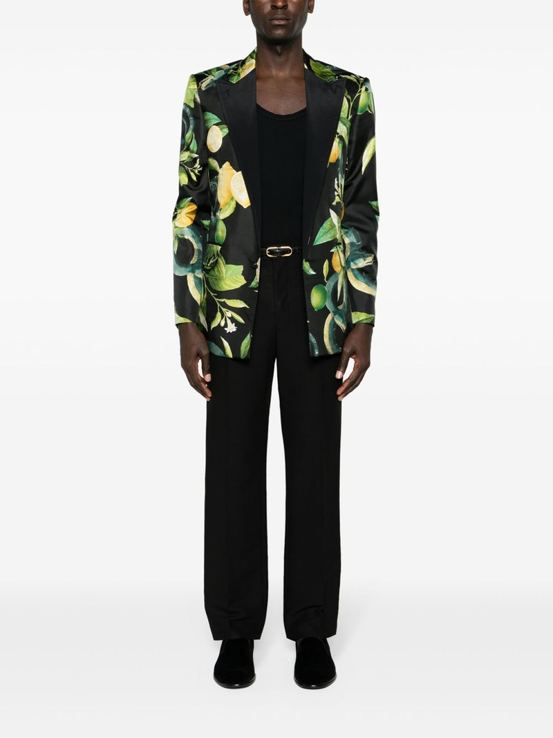 Roberto Cavalli lemon-print silk blazer outlook