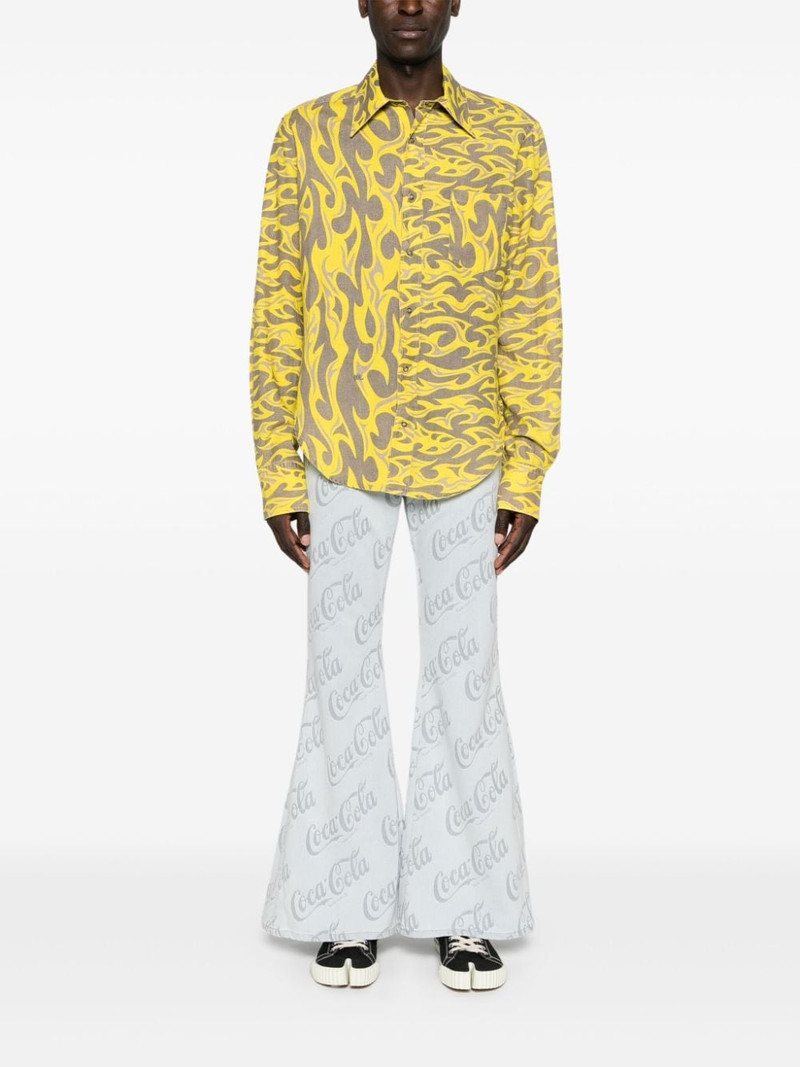 ERL flame-print canvas shirt outlook