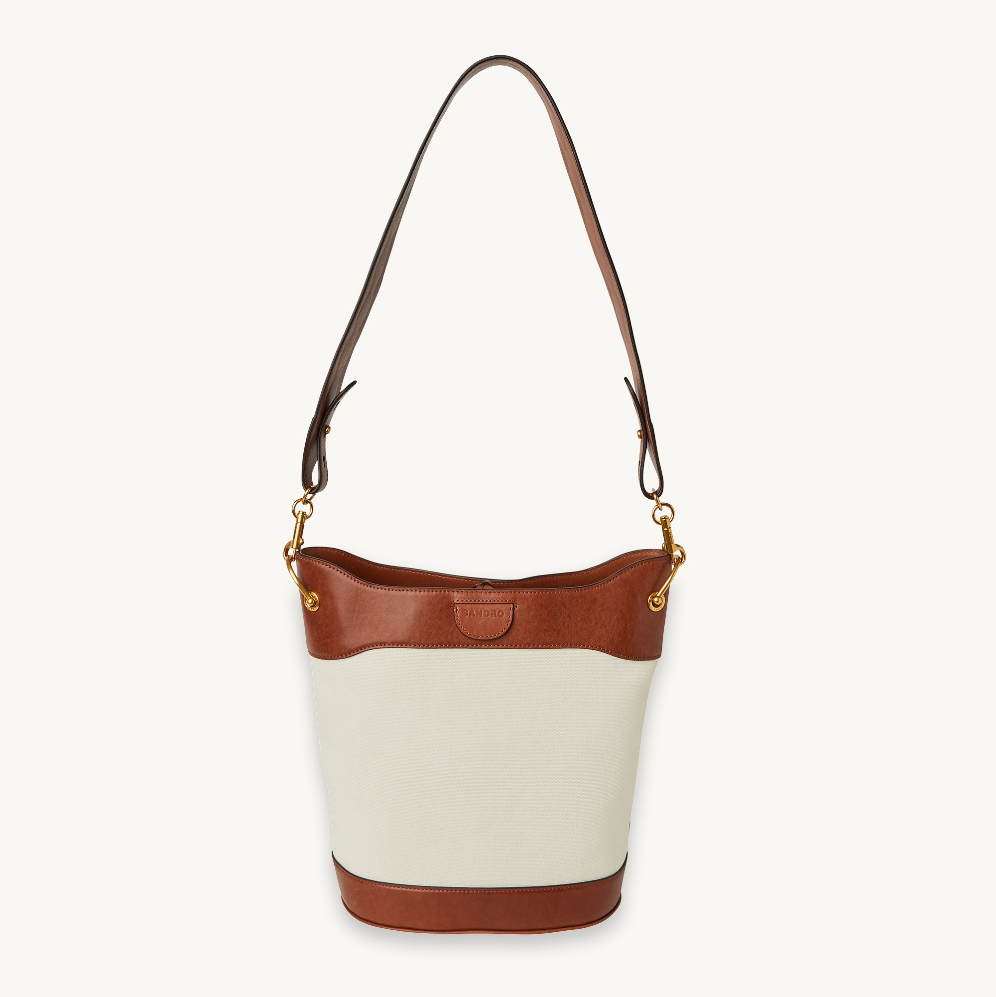 City bag in leather and canvas - 5