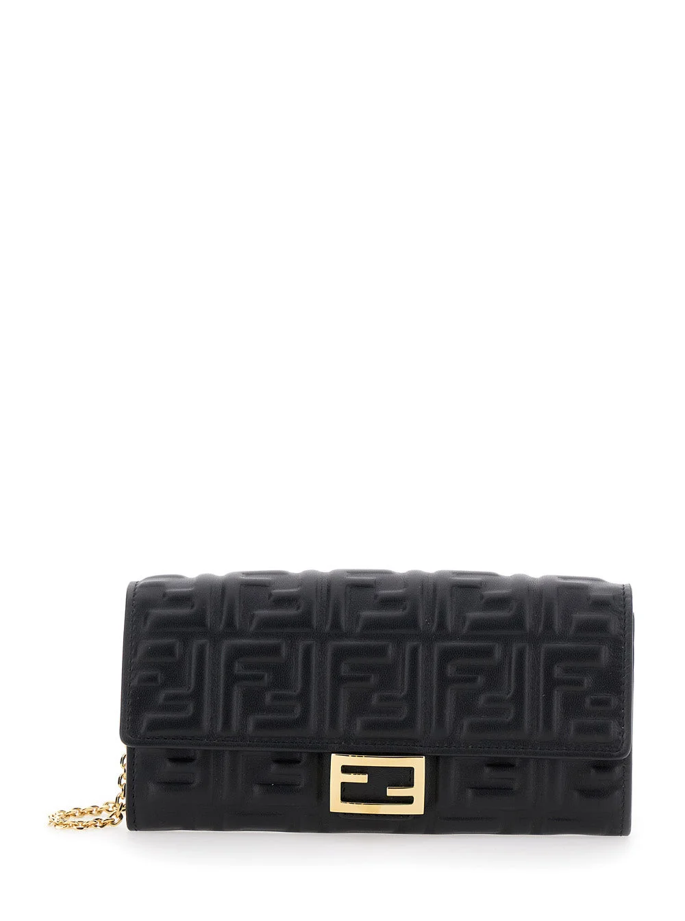 Fendi Women “Continental” Black Mini Bag With All-Over Ff Pattern In Embossed Leather Woman - 1