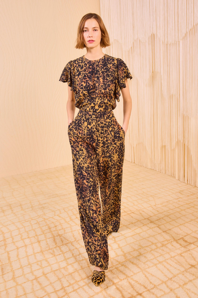 ULLA JOHNSON Nejma Flutter Sleeve Blouse outlook