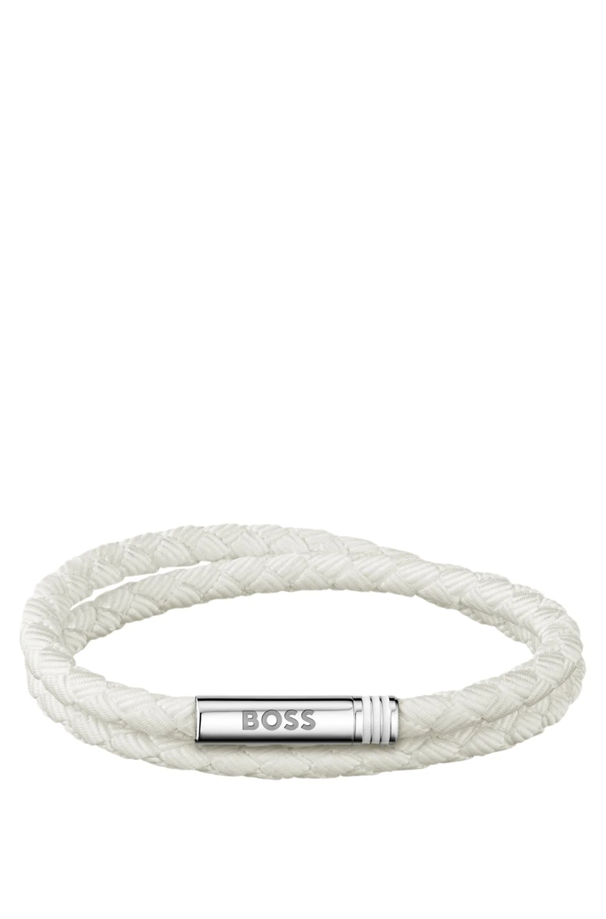 DOUBLE-BRAIDED WHITE CUFF WITH LOGO CLOSURE - 1