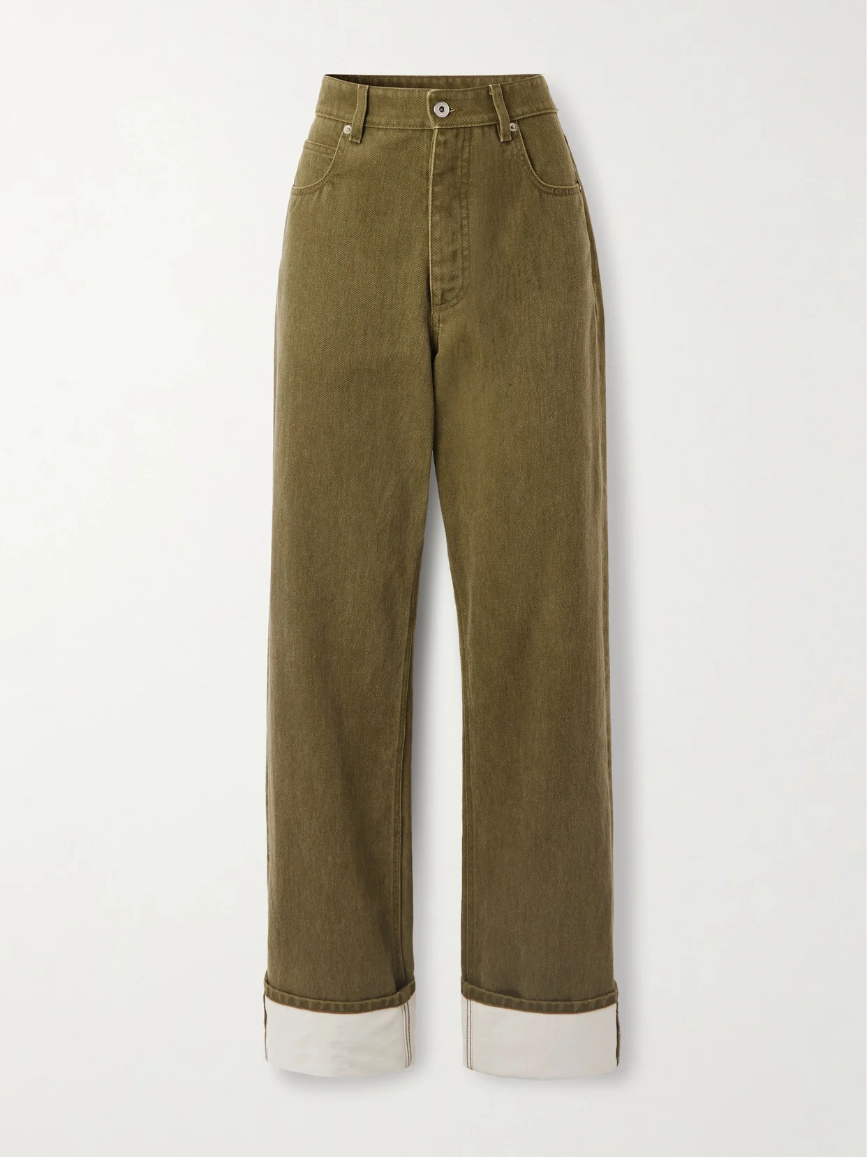 Appliquéd High-rise Wide-leg Jeans - 1