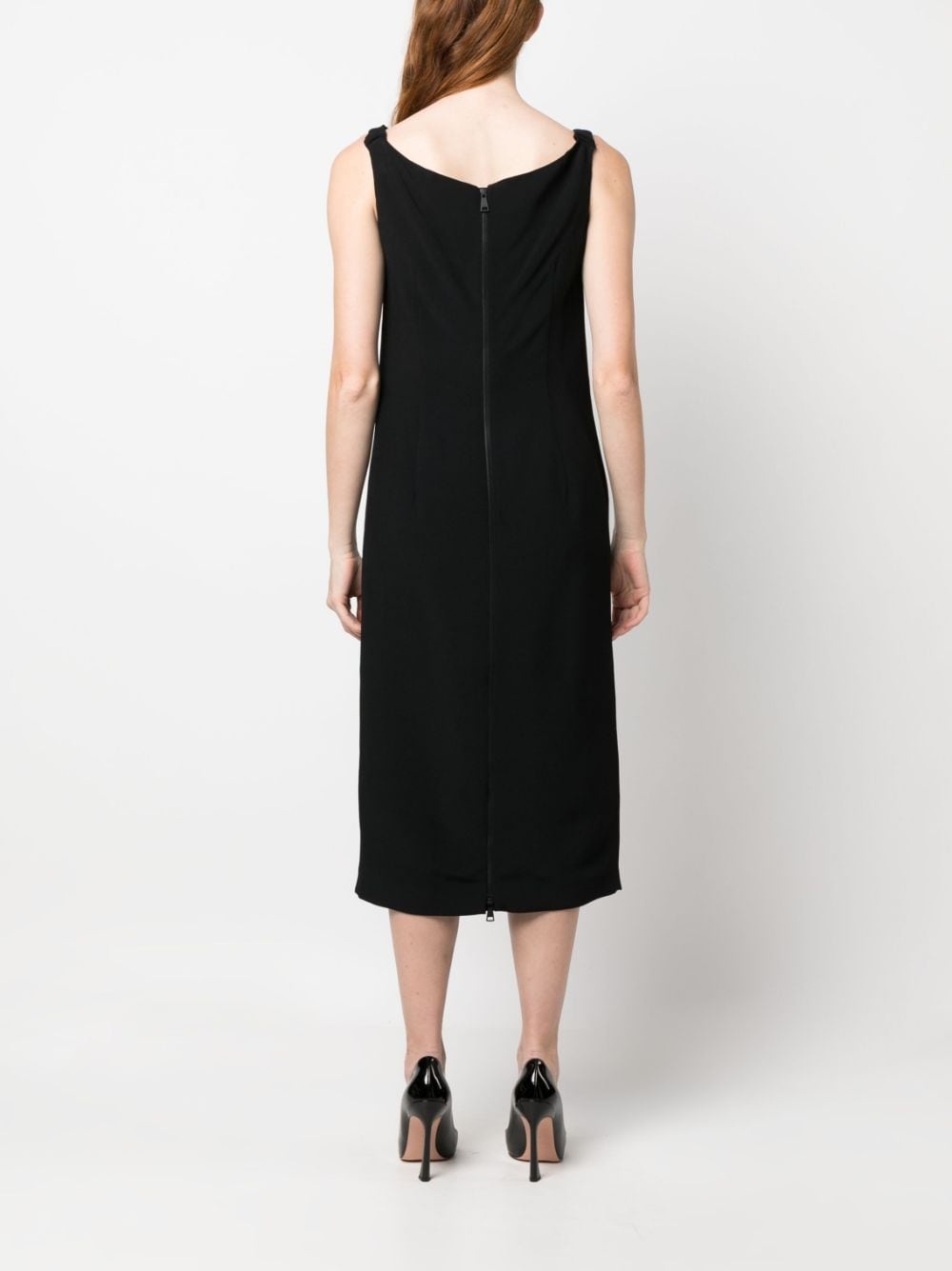 ruched-strap midi dress - 4