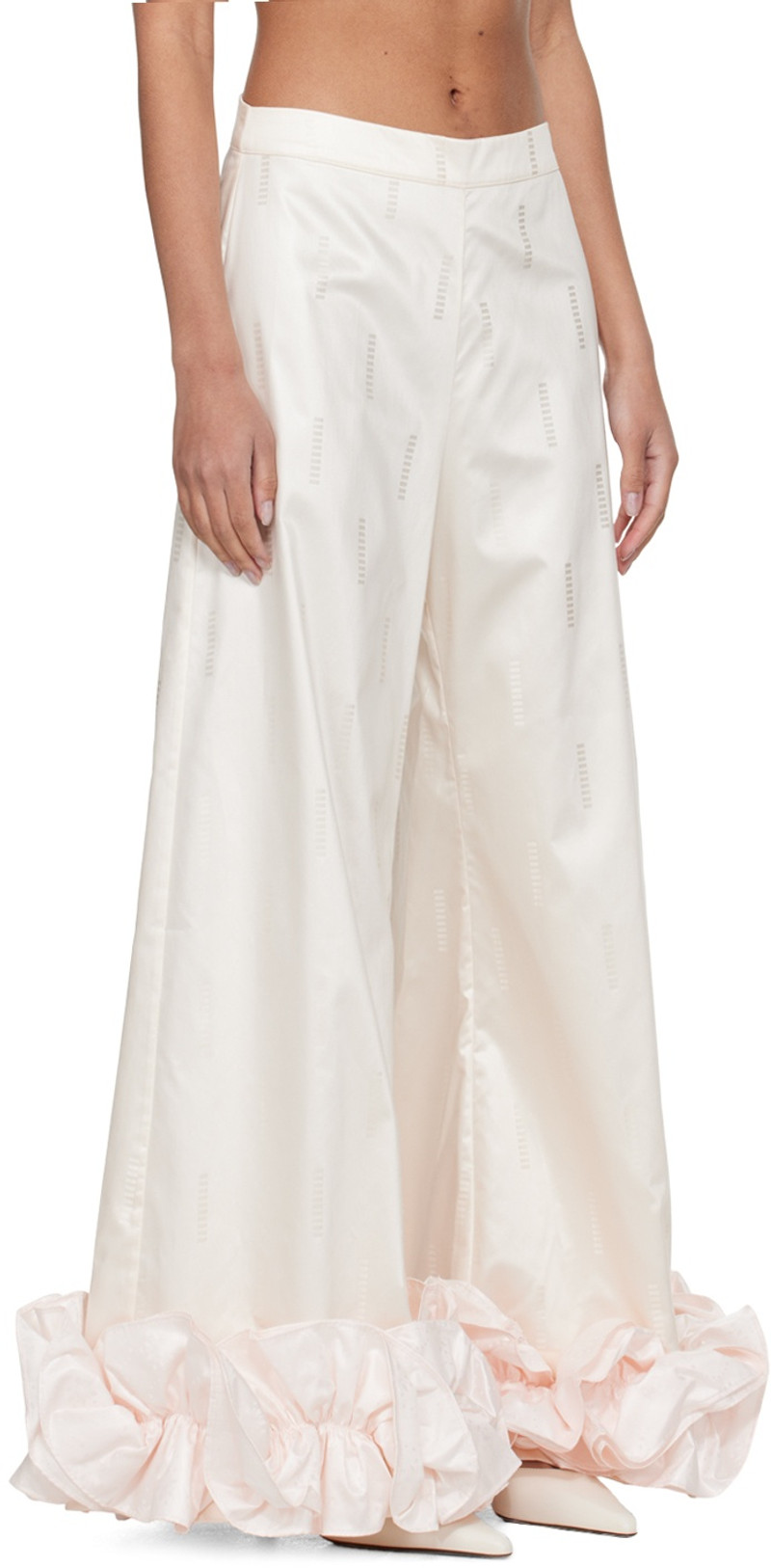 SUPER YAYA Off-White & Pink Nayla Trousers outlook