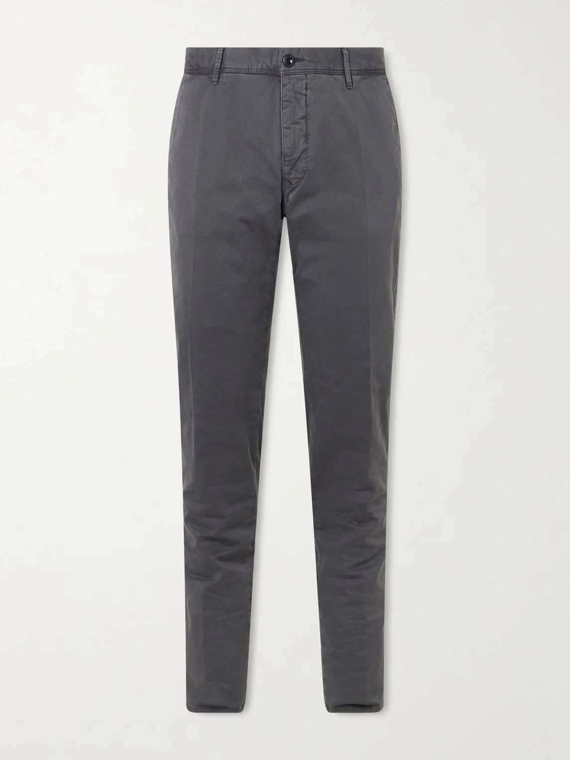 Slim-Fit Tapered Stretch-Cotton Gabardine Trousers - 1