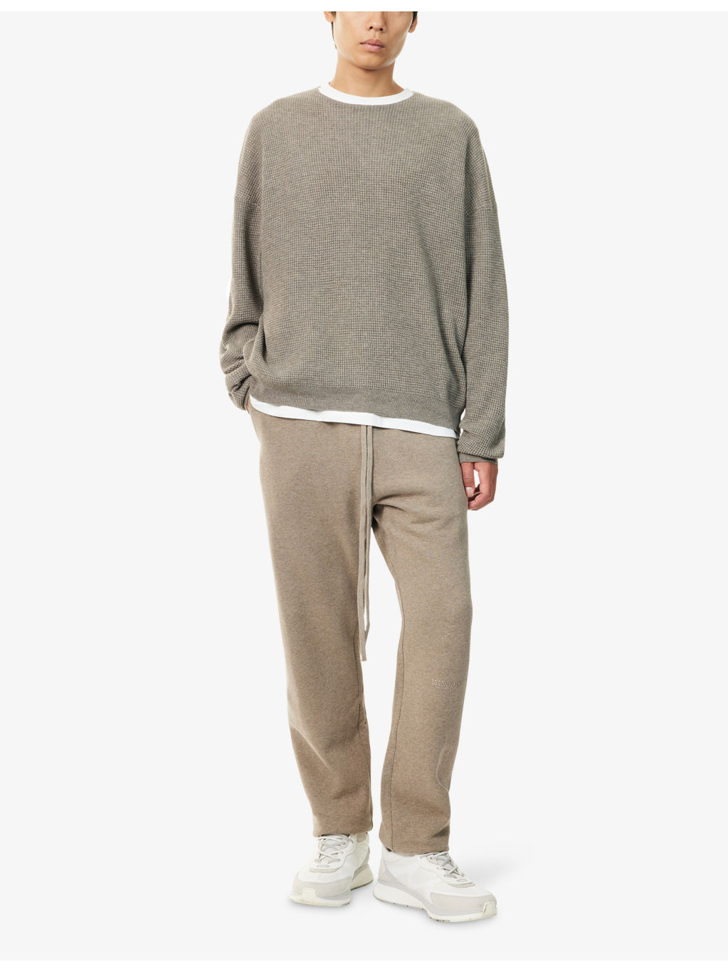 Long-Sleeve Logo-Embroidered Waffle-Knit Jumper - 2