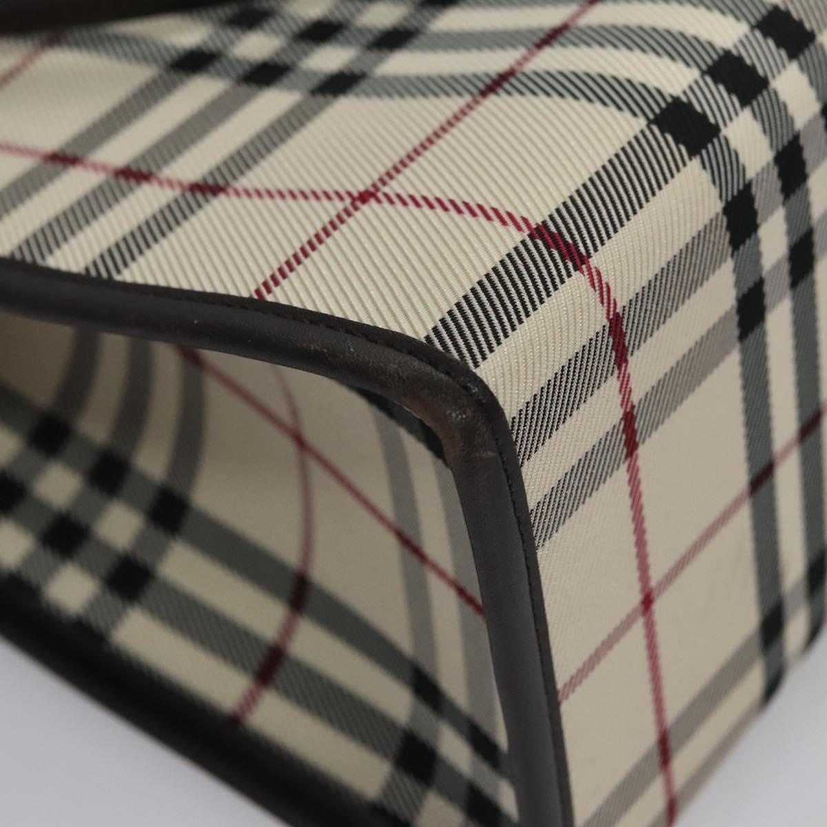 Burberry Nova Check Hand Bag Canvas Beige Brown - 11