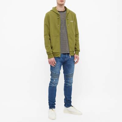 Balmain Balmain Zipped Flocked Hoody outlook