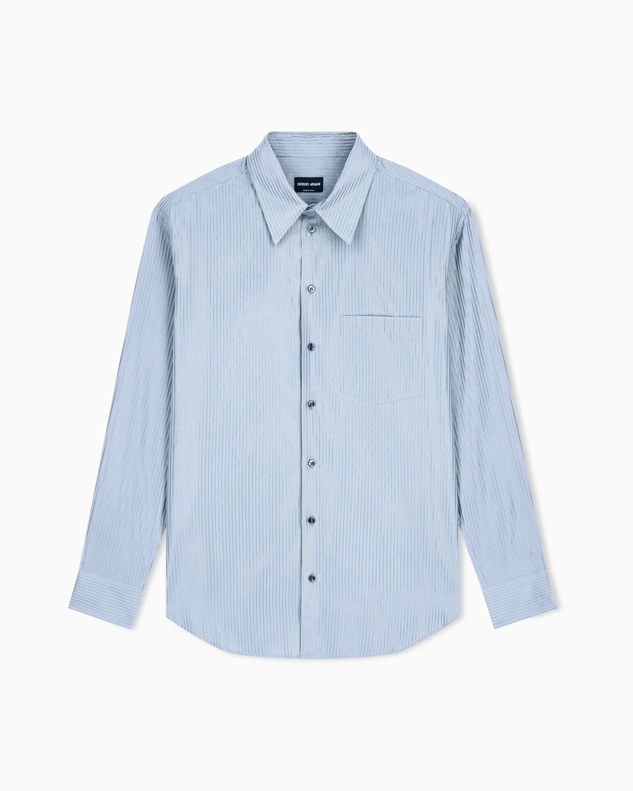 STRIPED COTTON AND SILK SHIRT - 1