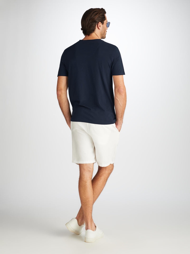 Men's V-Neck T-Shirt Riley Pima Cotton Navy - 4