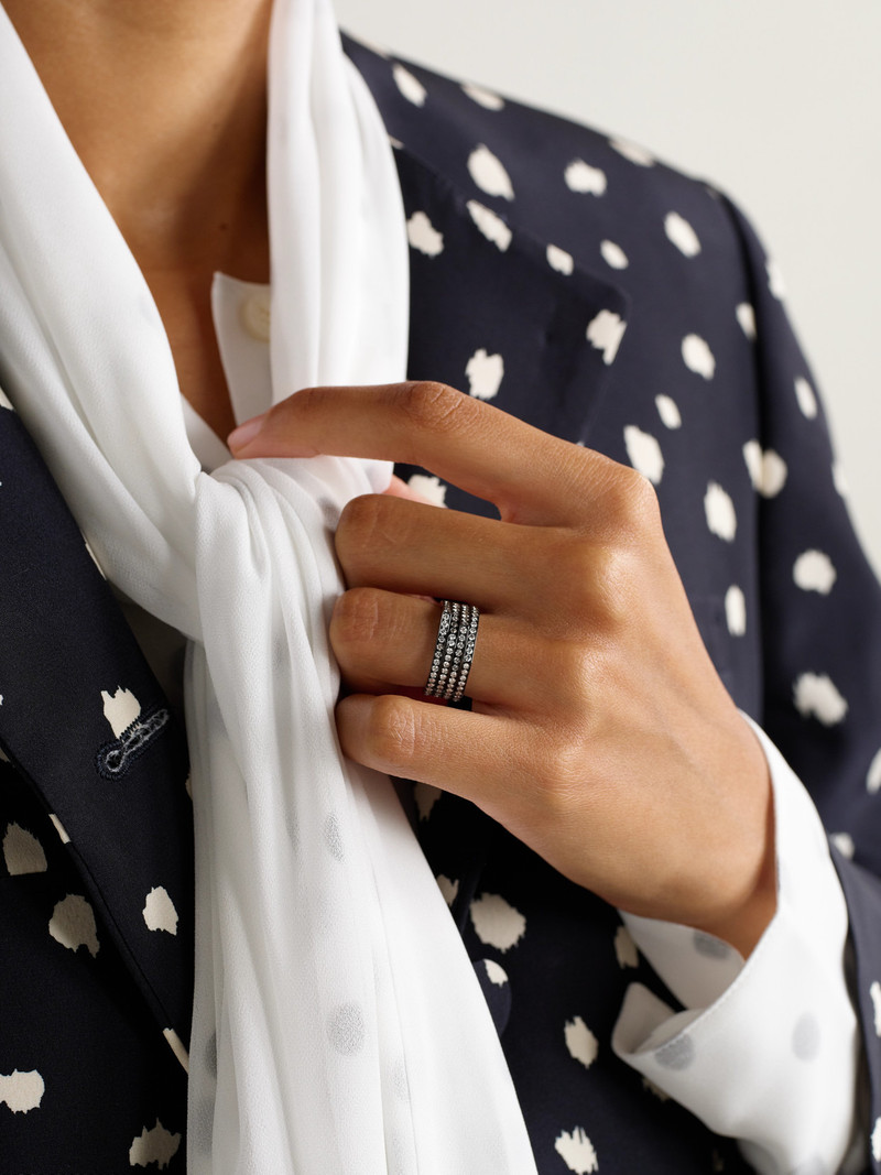 REPOSSI Antifer 14-karat Blackened Gold Diamond Ring outlook