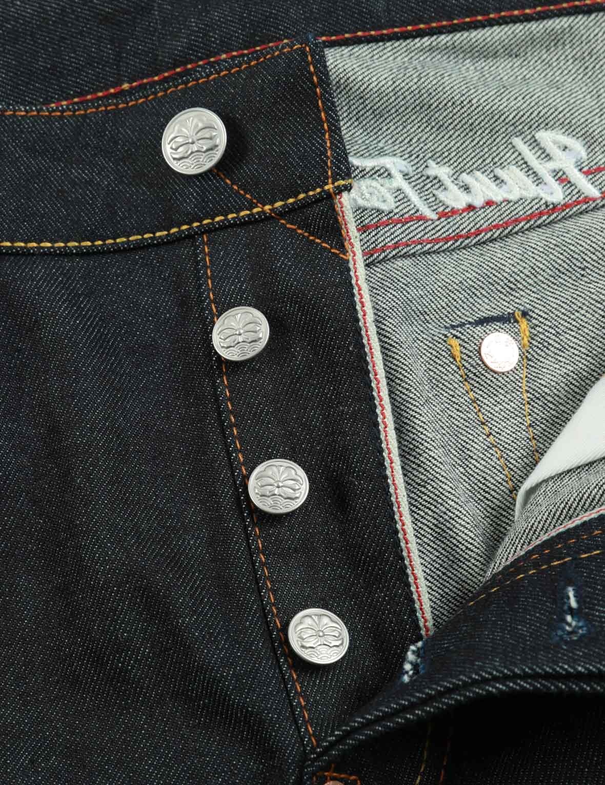 SAMURAI PRINT AND SEAGULL EMBROIDERY SLIM-FIT JEANS #2010 - 10