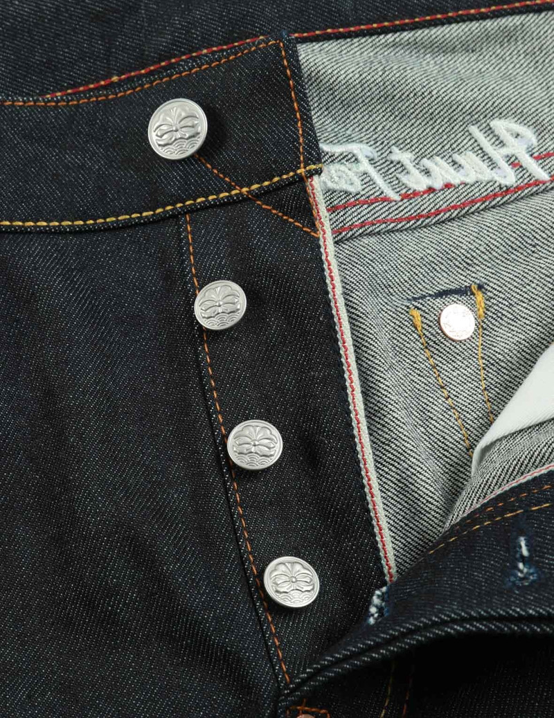 SAMURAI PRINT AND SEAGULL EMBROIDERY SLIM-FIT JEANS #2010 10