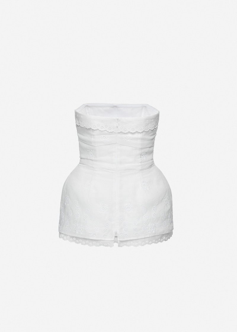 Embroidered corset in white 2