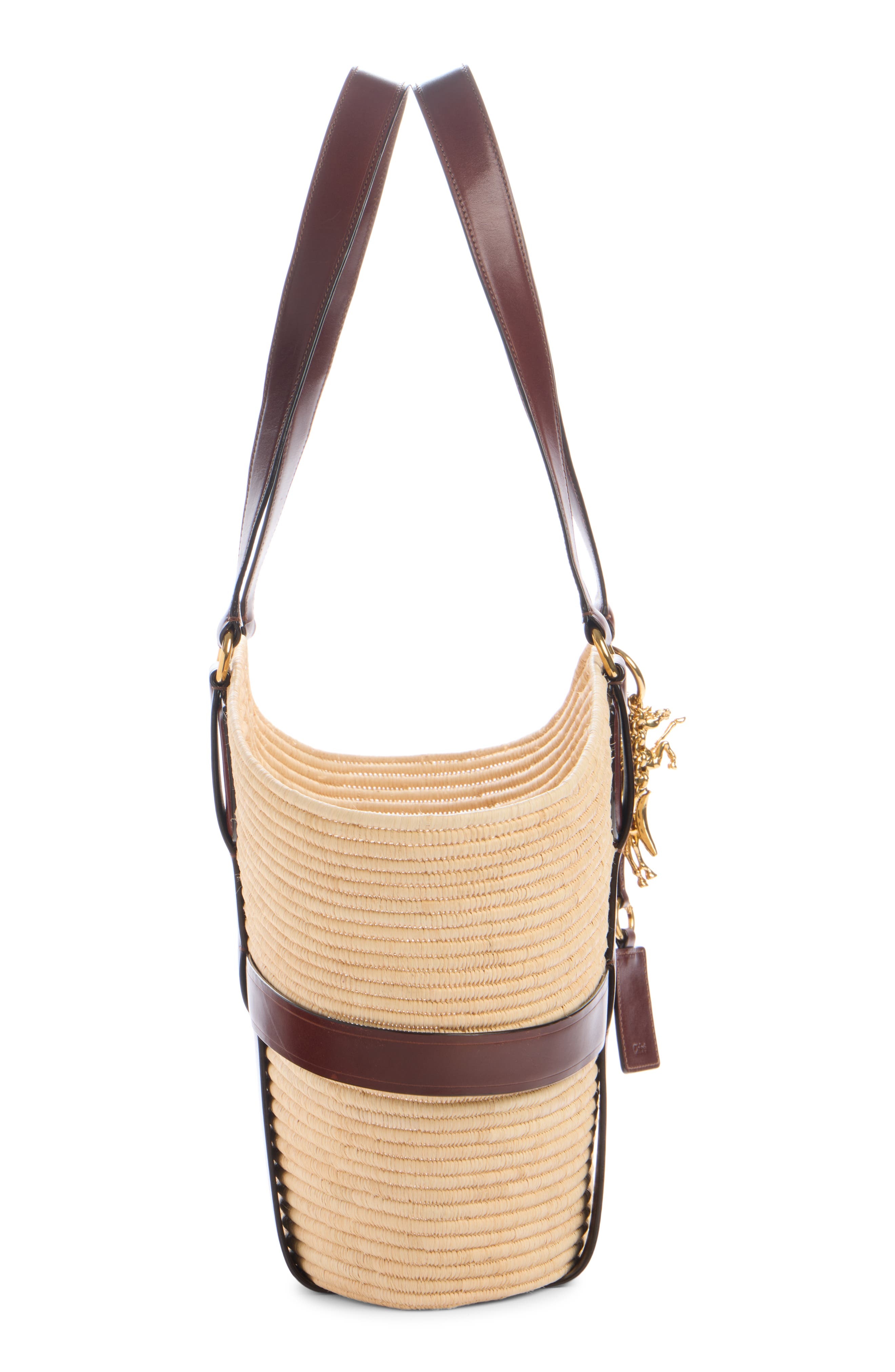 Chloé Kerala Straw & Leather Tote in Dark Ebony at Nordstrom - 3