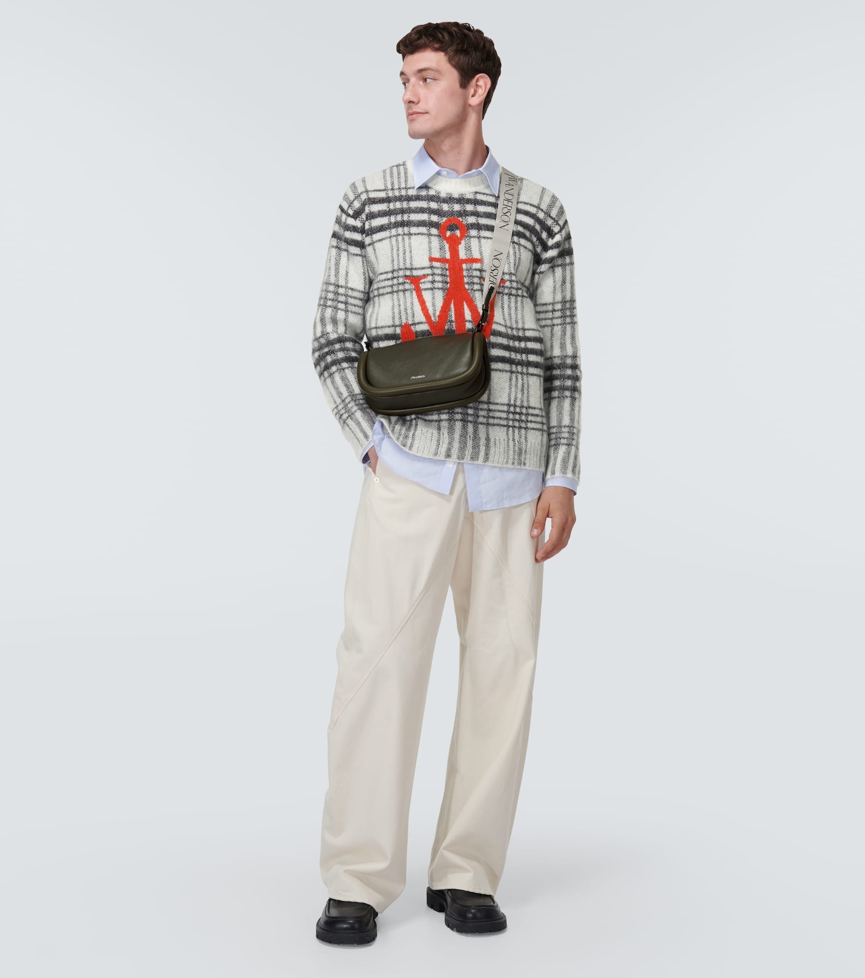 【送料&関税込】J.W. Anderson Logo Check Sweater J.W. Anderson Logo embroidery check sweater - Men