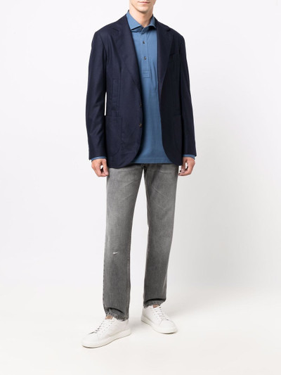 Brunello Cucinelli long-sleeve cotton polo shirt outlook