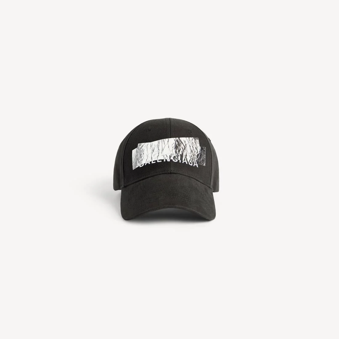 Men's Silver Tape Balenciaga Back Cap in Black - 1