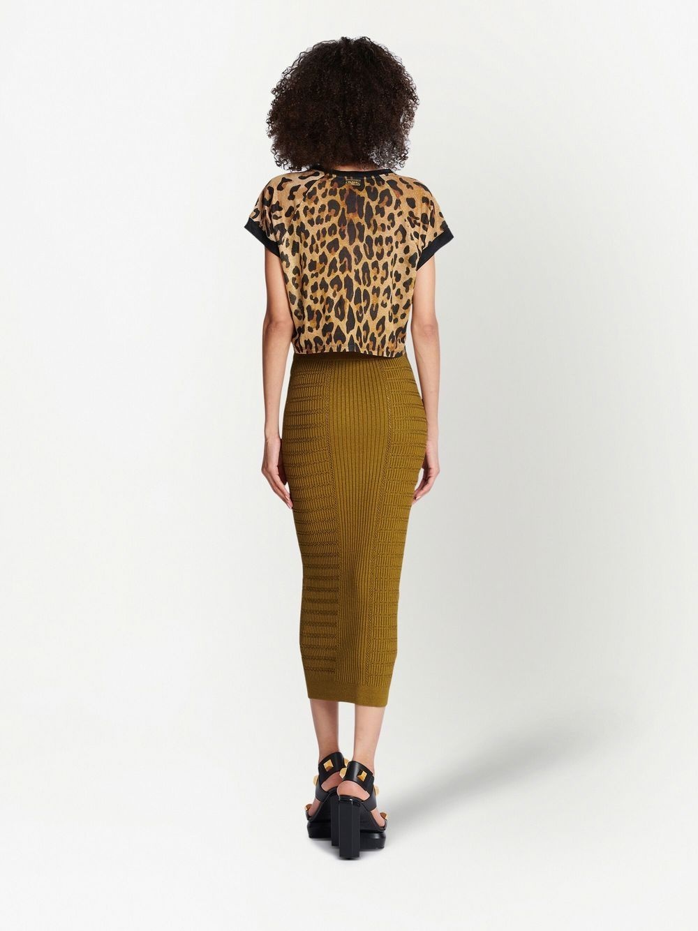 leopard-print cropped T-shirt - 4