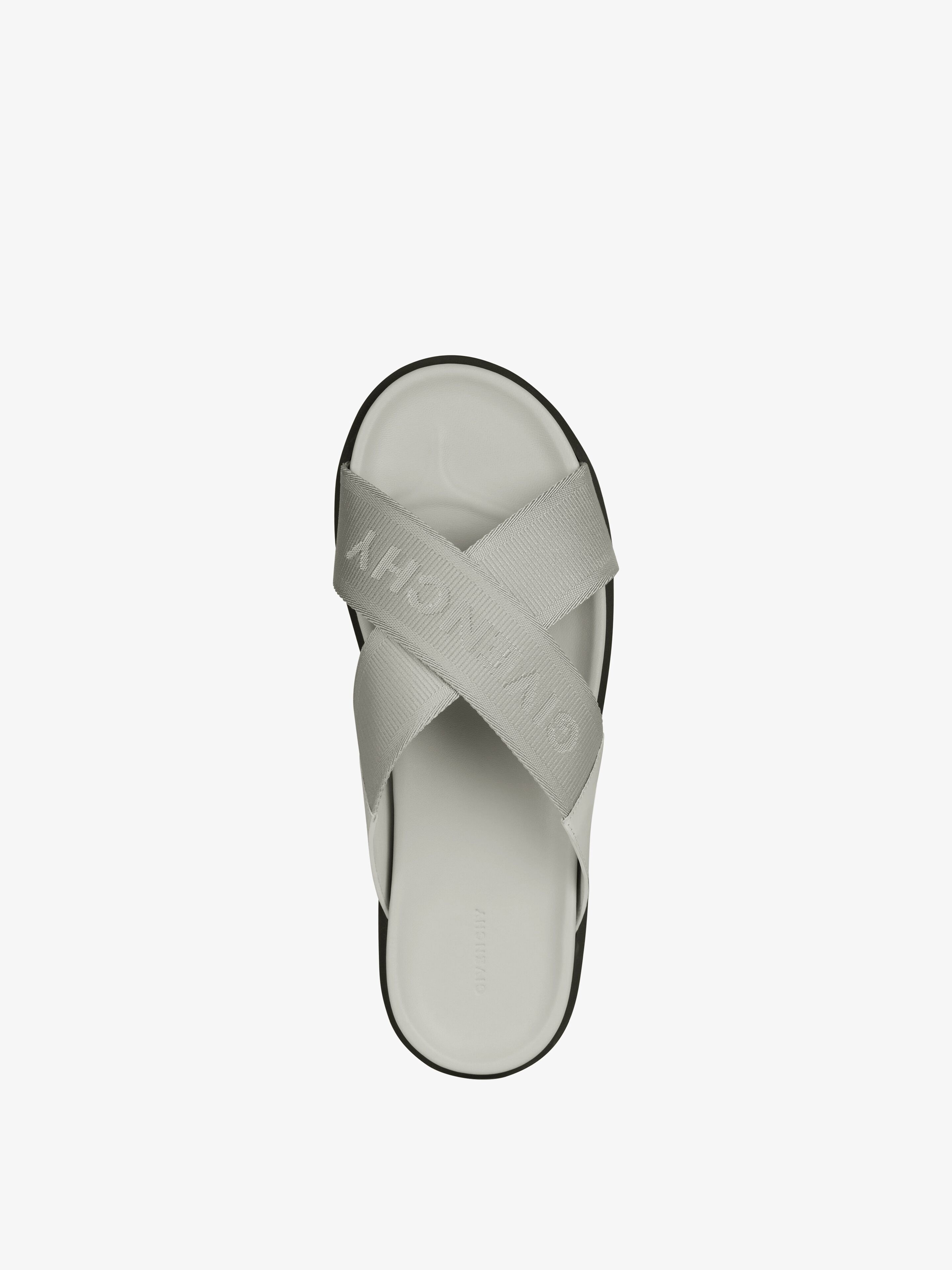 G PLAGE SANDALS WITH CROSSED STRAPS IN WEBBING - 4