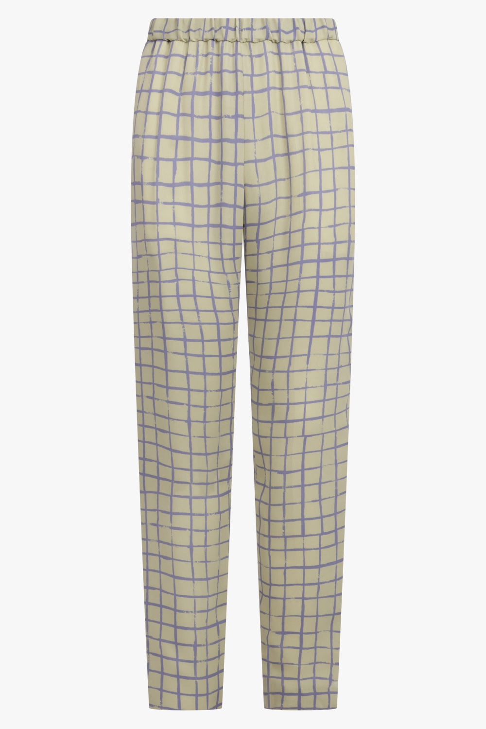 PALMIRA CHECK PRINT TAPERED PANT | BEIGE/LILAC - 1