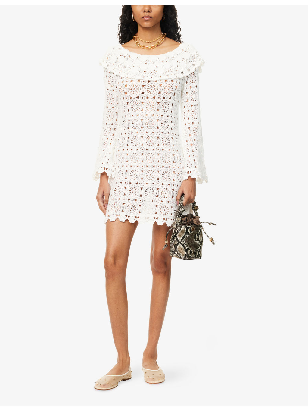 Envalira Cotton-Crochet Mini Dress - 2