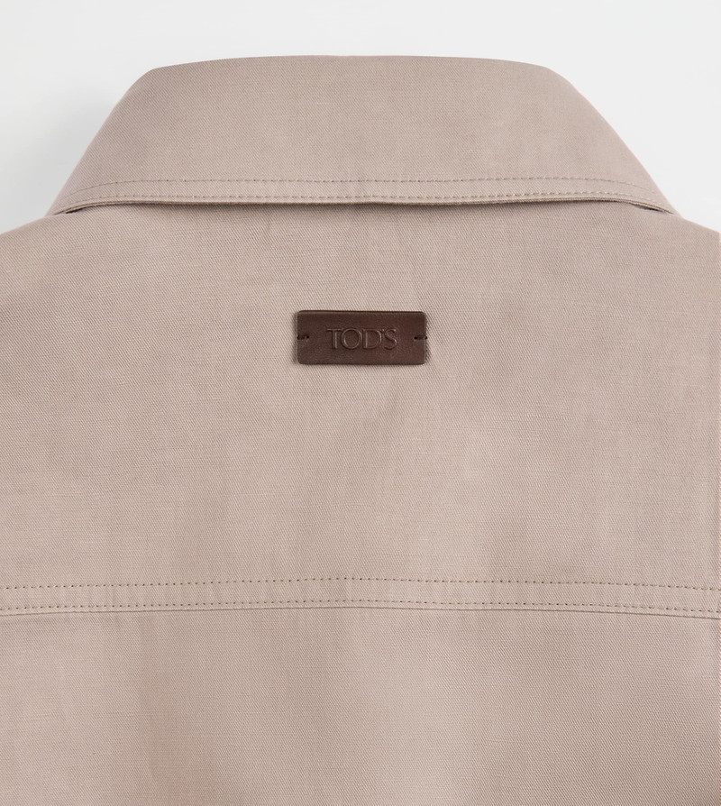 LINEN BLEND SHIRT JACKET - GREY 3