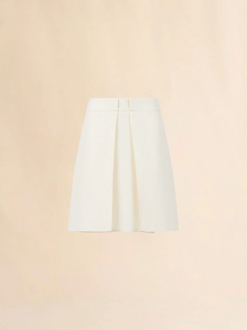 OFF-WHITE WOOL CRÊPE MIDI SKIRT - 1