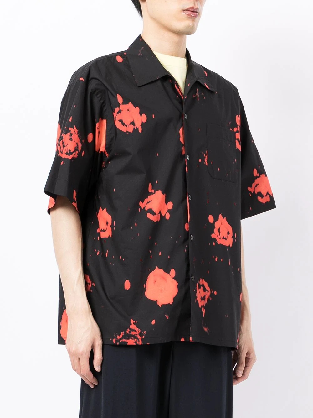 painterly-print cotton shirt - 3