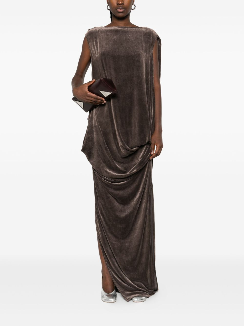 draped cowl-neck dress - 2