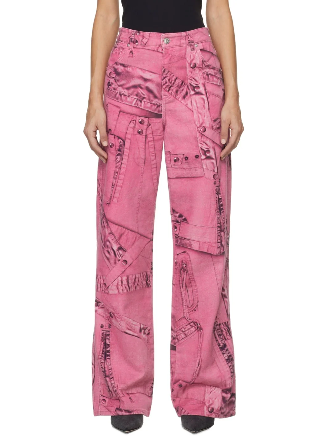 Pink Trompe L'œil Jeans - 1