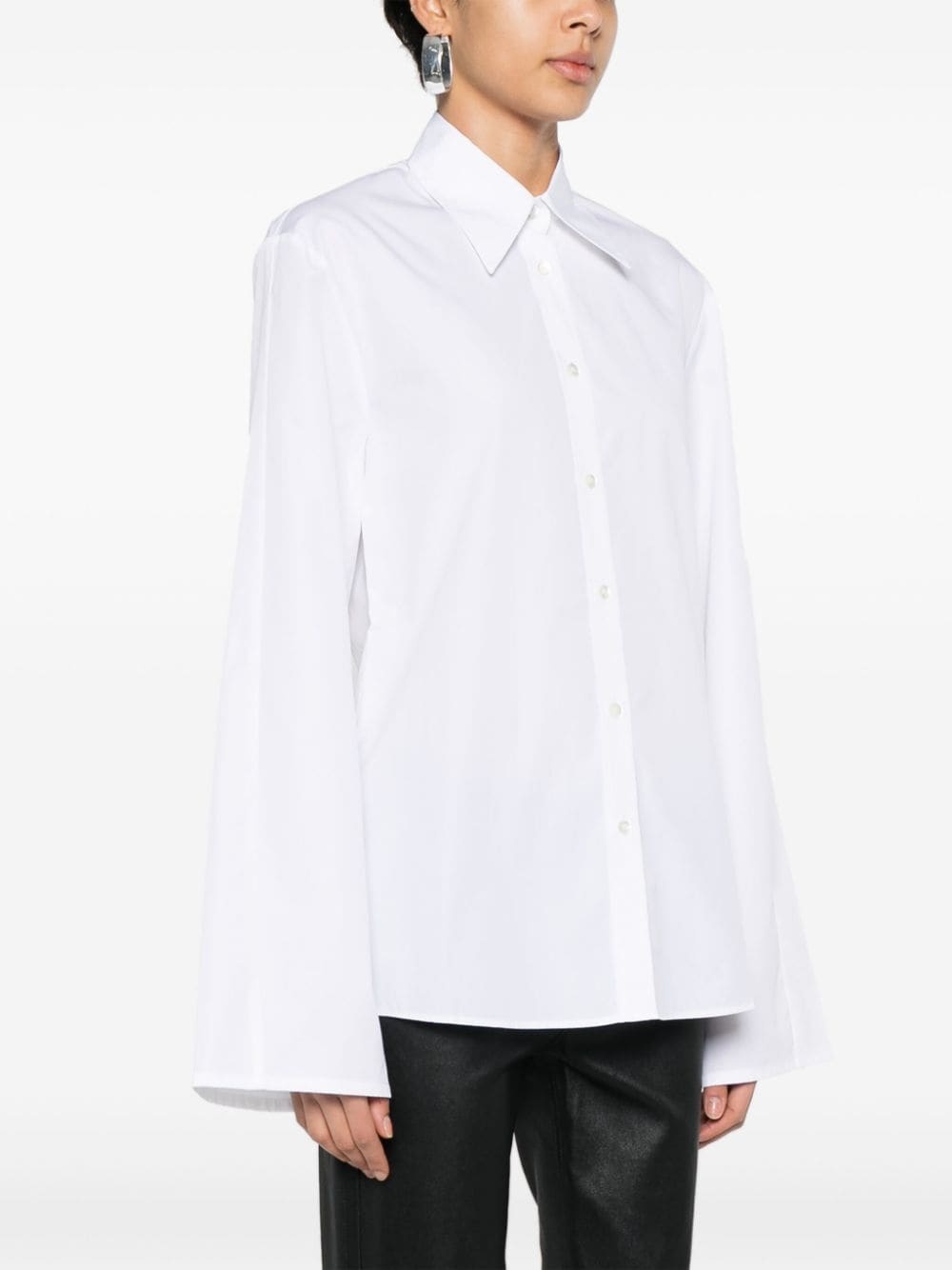 poplin bell-sleeve shirt - 3