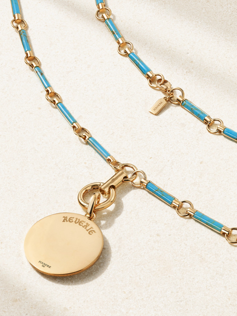 Reverie Element 18-karat Gold And Enamel Multi-stone Necklace 3