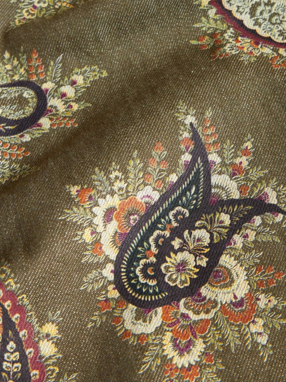 paisley-print denim shirt jacket - 5