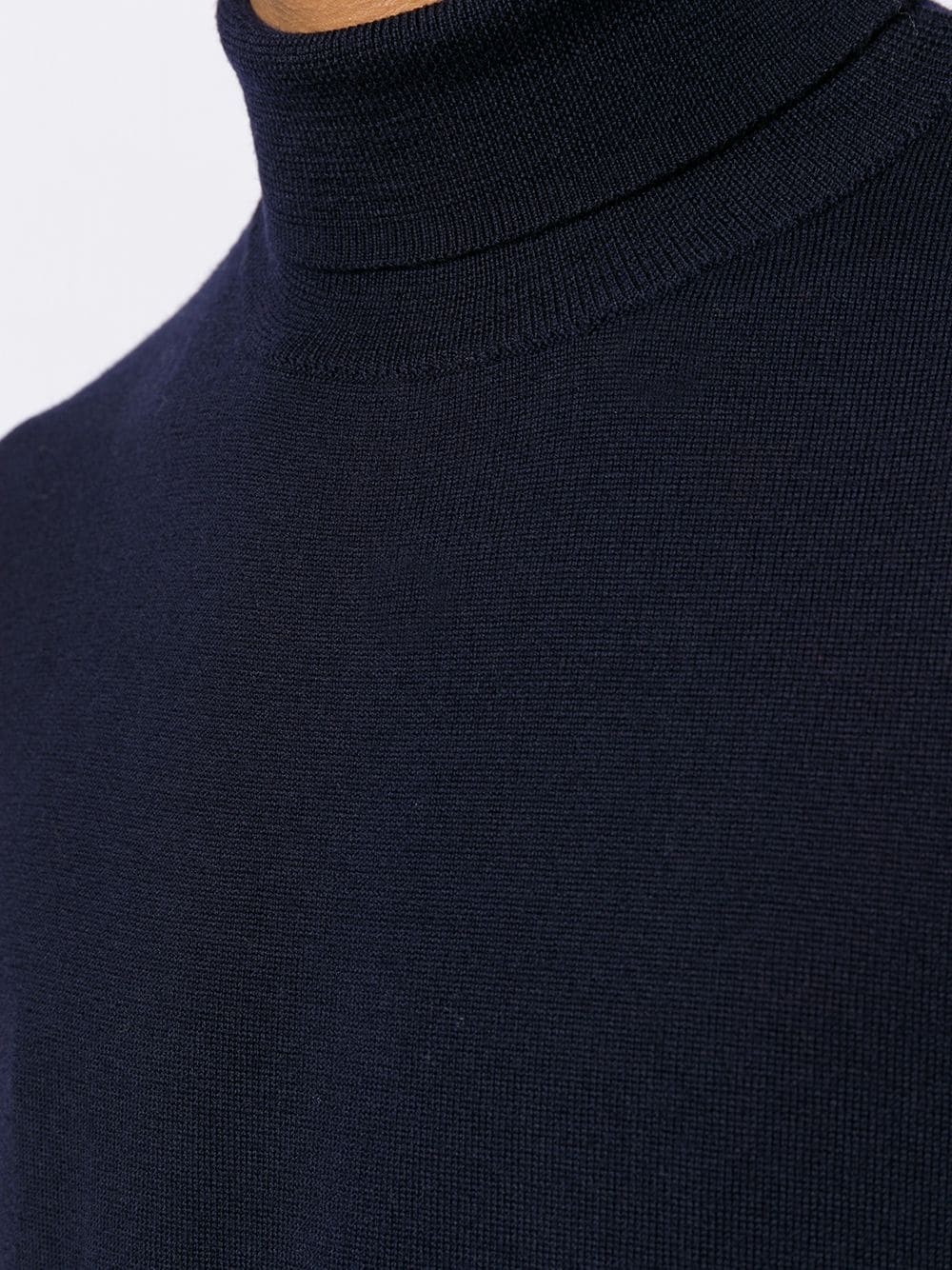 ribbed roll neck jumper - 5