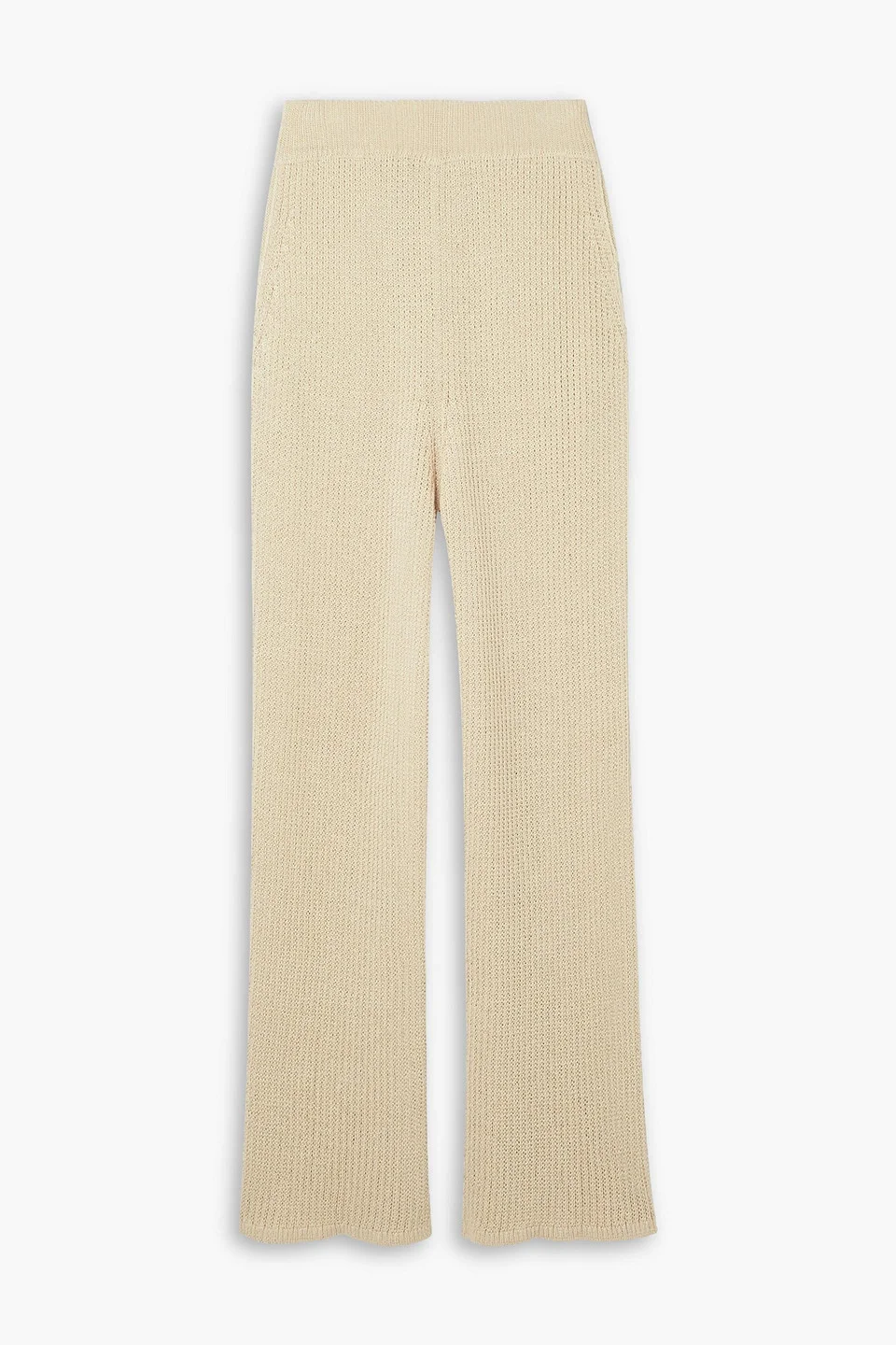 Ribbed linen-blend straight-leg pants - 1