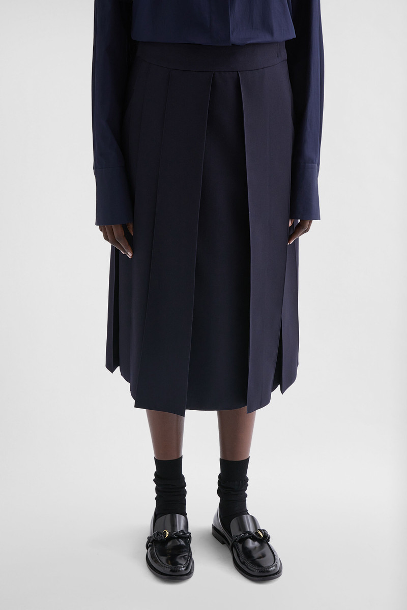 Wool Gabardine Pleated Skirt 3