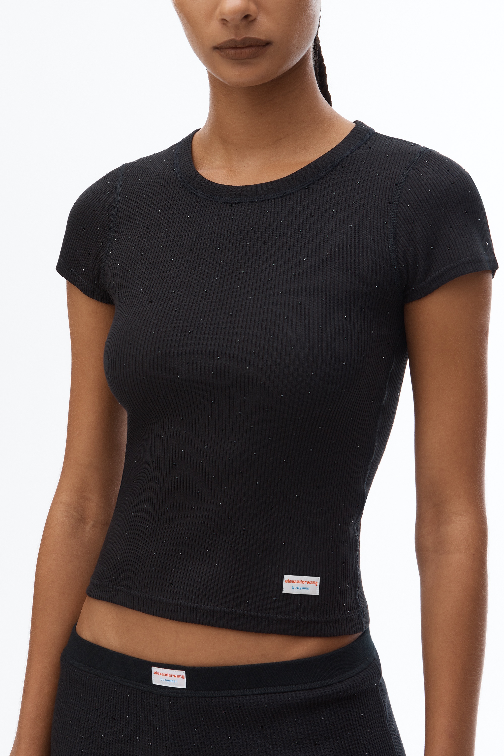 Crystal Hotfix Scoop Neck Tee - 3