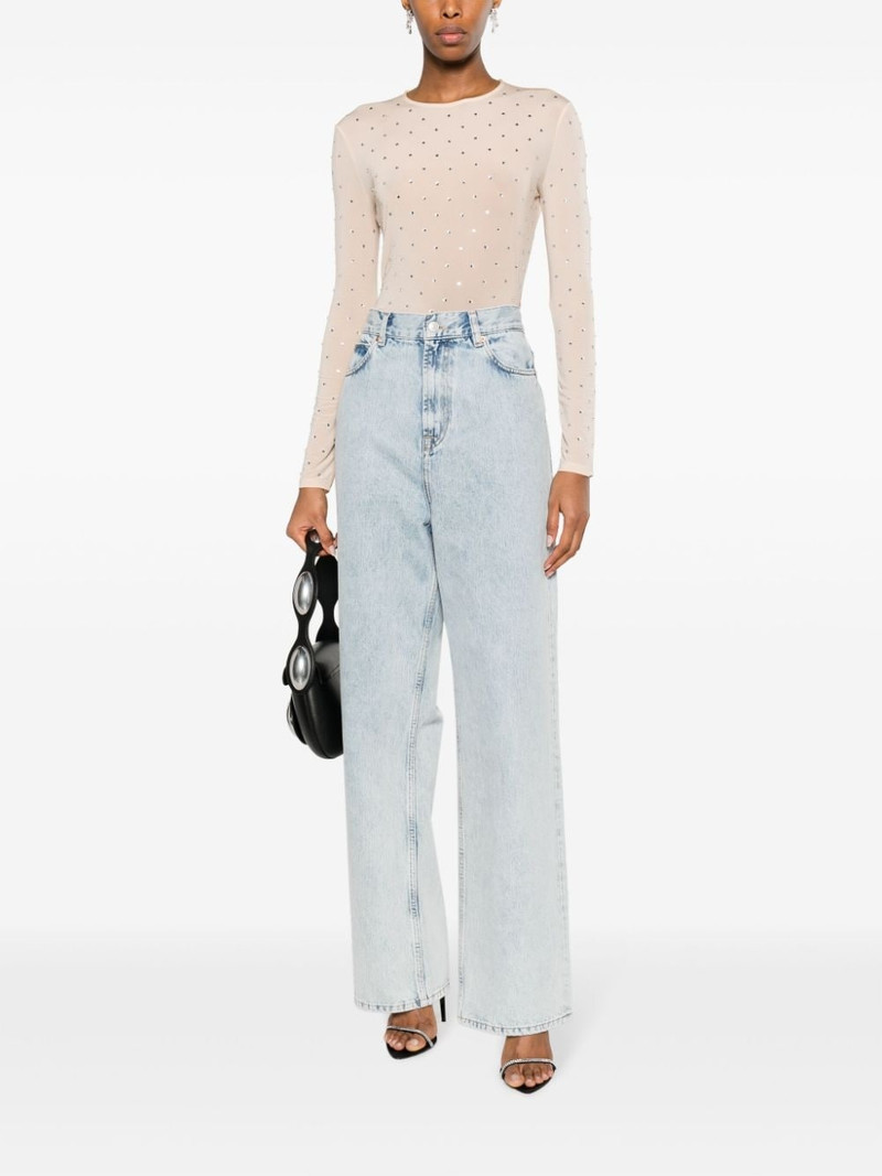 rabanne crystal-embellished semi-sheer top outlook