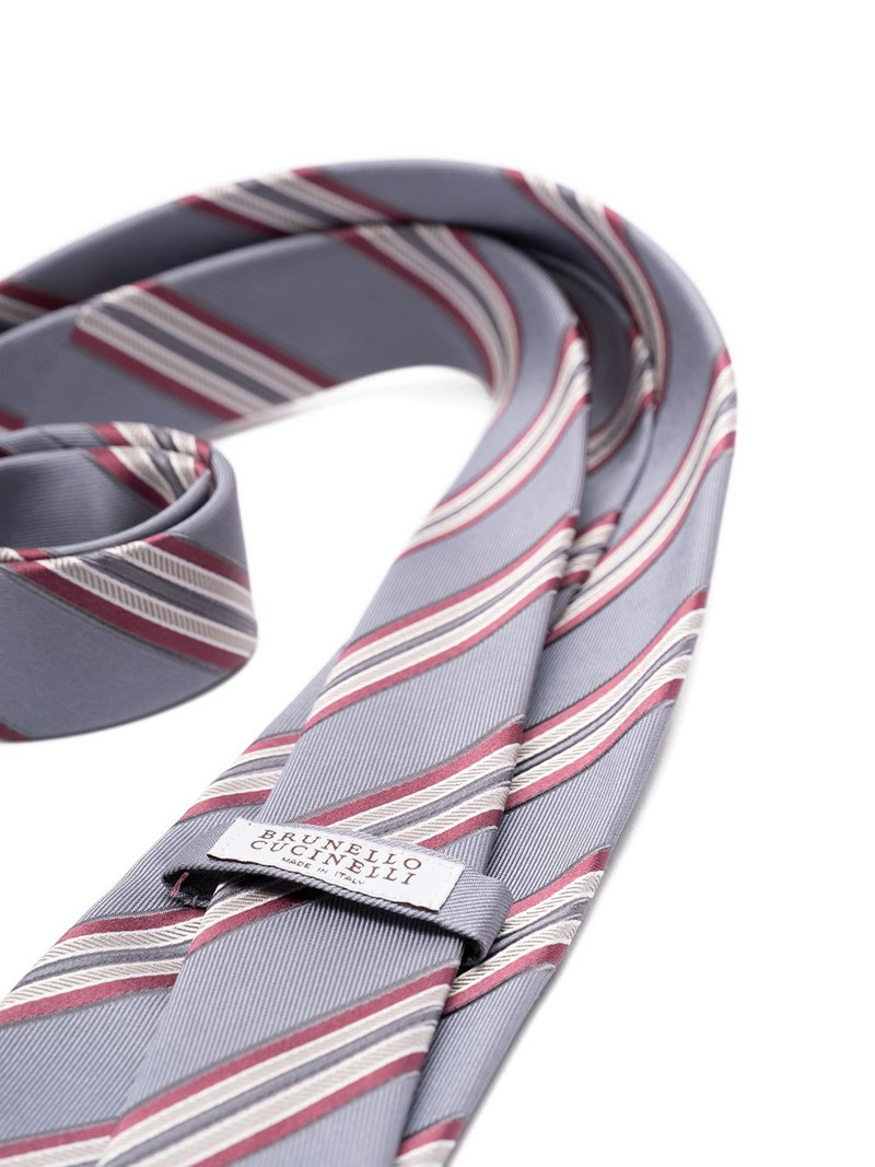 Brunello Cucinelli striped silk tie outlook