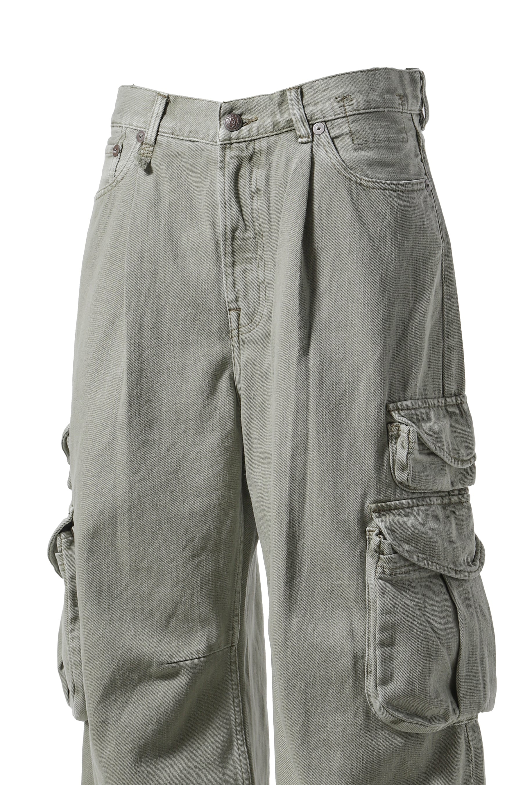 CROPPED MULTI POCKET CARGO / GRN - 4