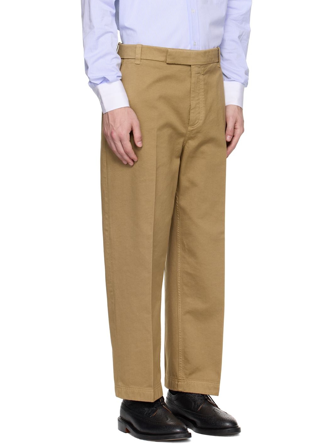 Khaki Cotton Twill Utility Trousers - 2