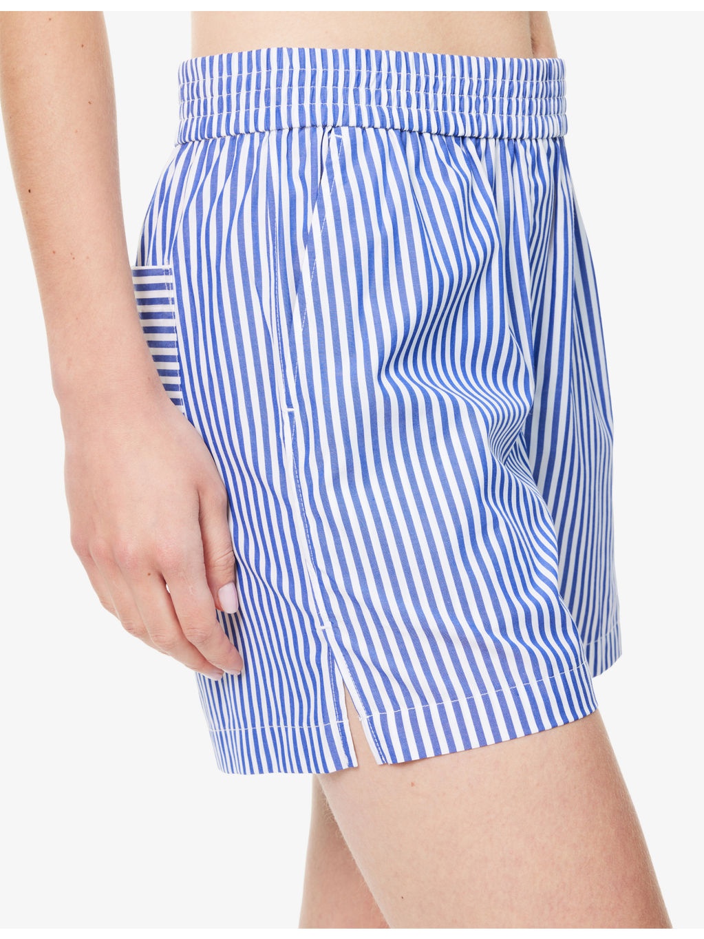Emma Stripe-Print Cotton Shorts - 5