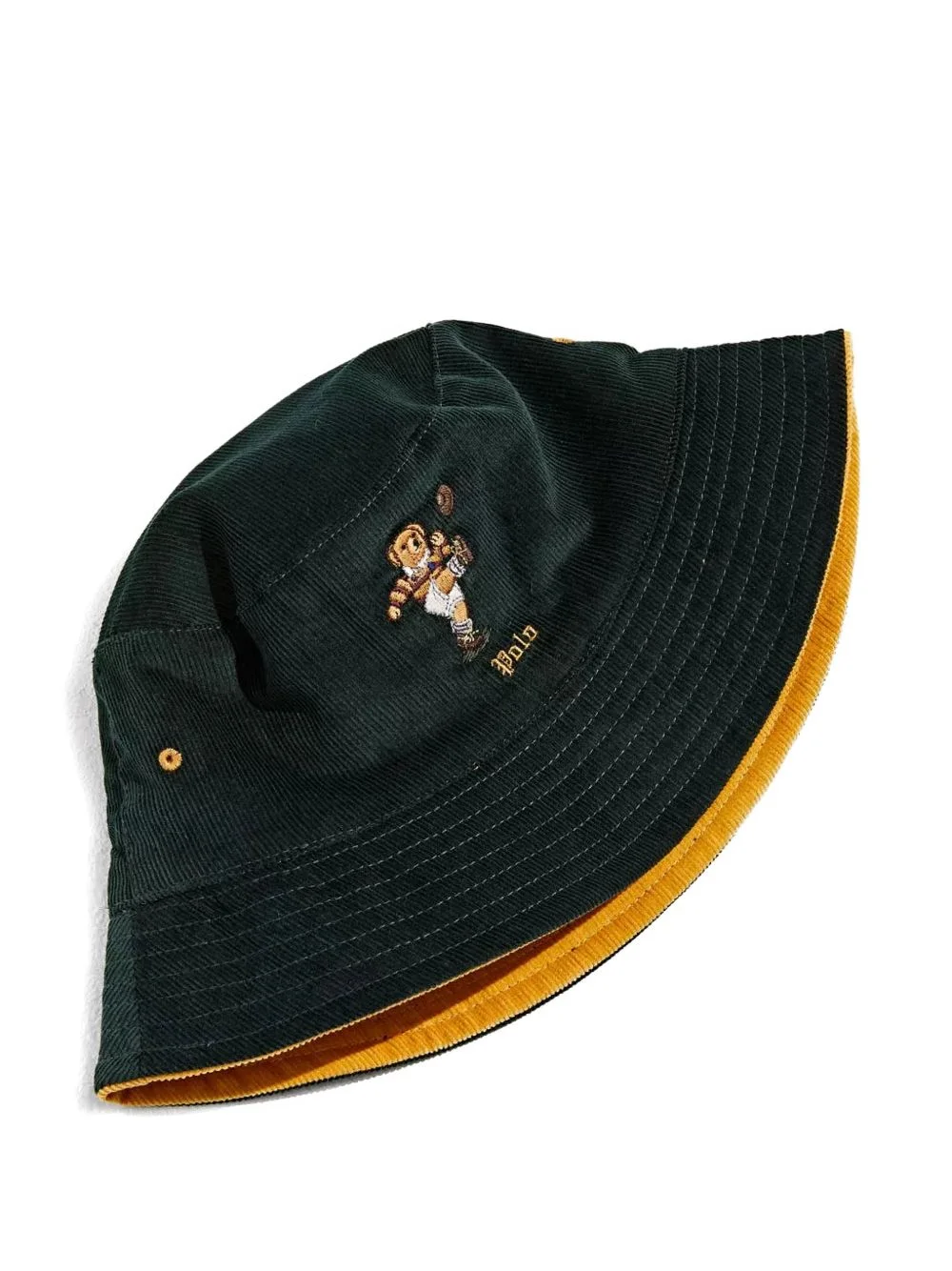 bear embroidered bucket hat - 1