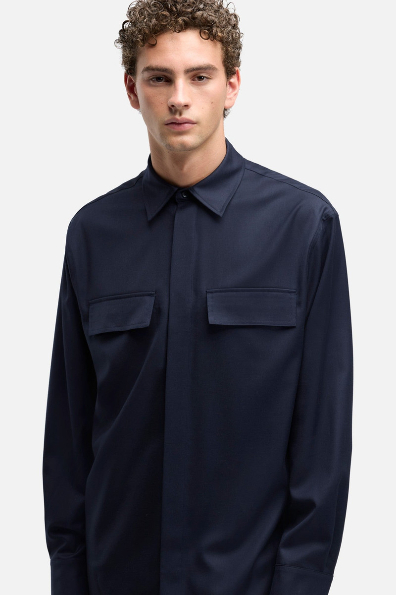 Fluid Overshirt In Navy 4