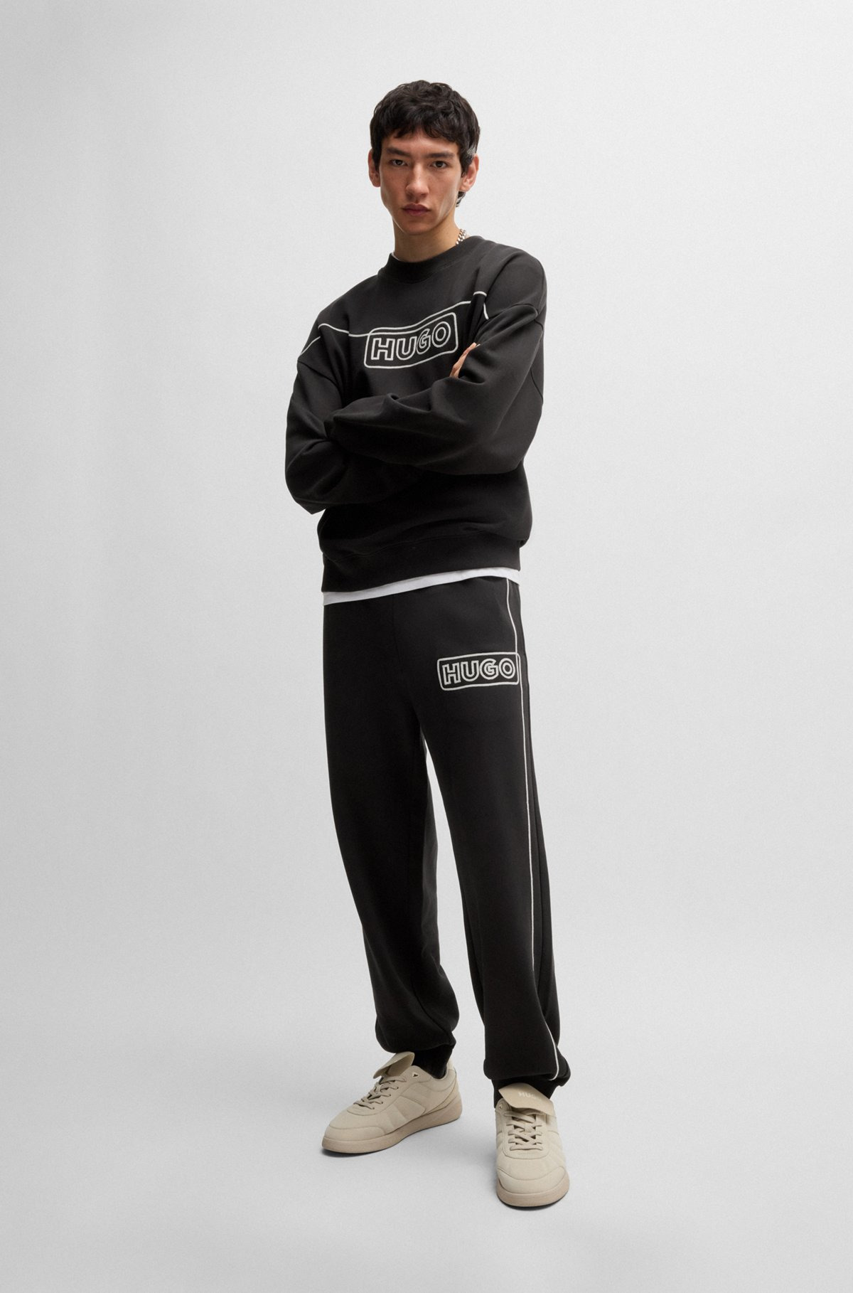 COTTON-TERRY SWEATSHIRT WITH CHAIN-STITCH LOGO - 4