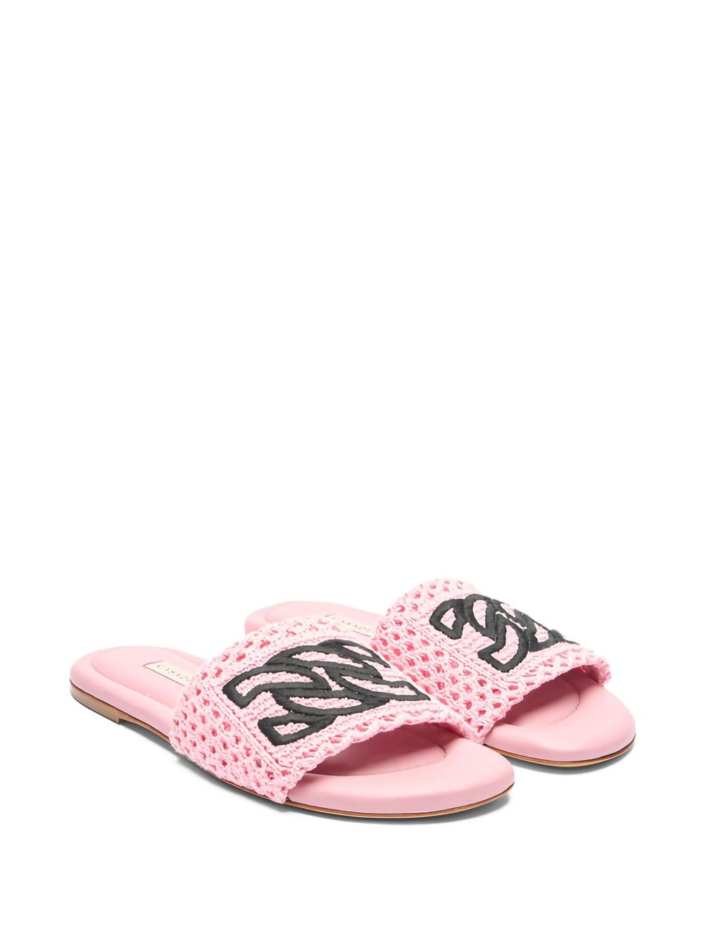crochet-embroidered flat sandals - 2