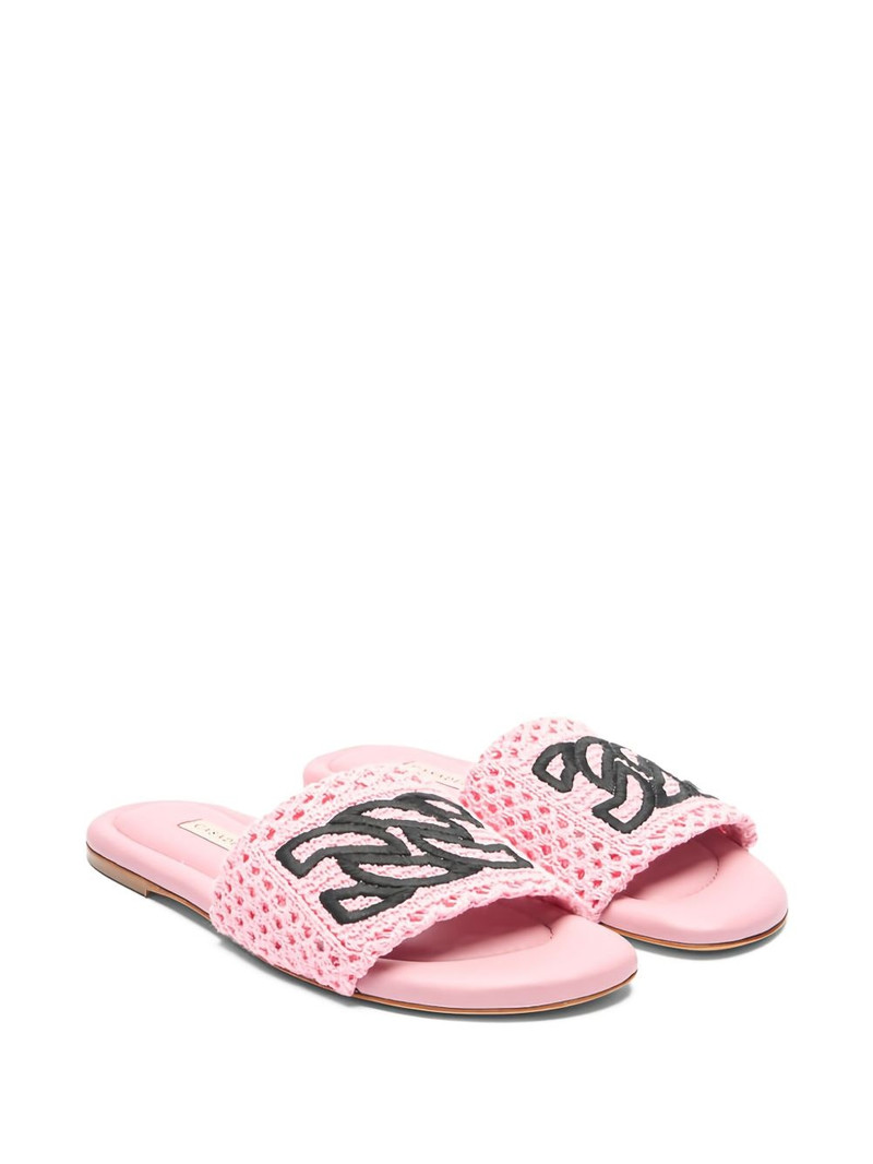 CASADEI crochet-embroidered flat sandals outlook